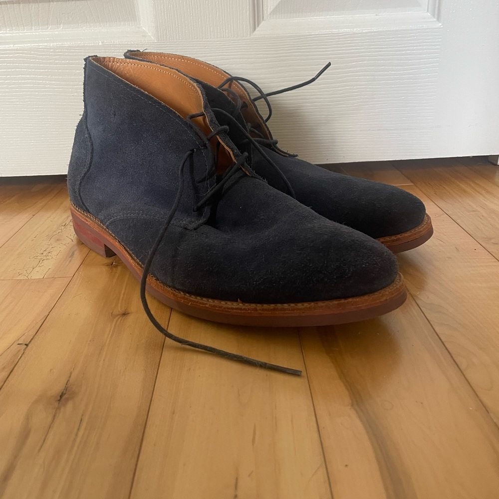 Blue Suede Walk Over short boots